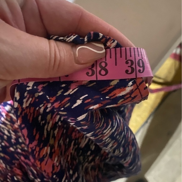 Caslon Navy Coral Painted Rain V-Neck Dress I Size:M - Picture 9 of 9